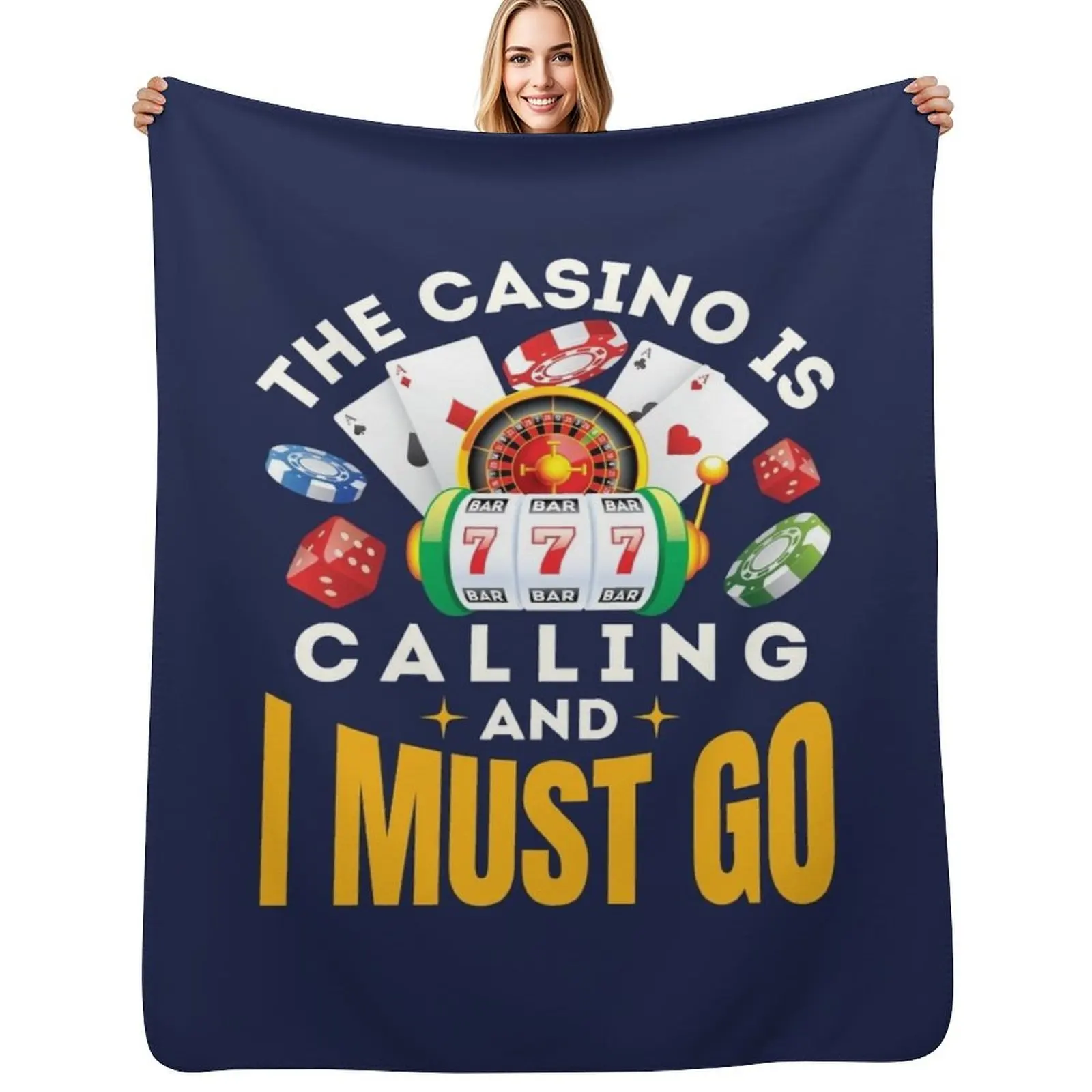 

The Casino Is Calling and I Must Go Throw Blanket Bed Fashionable Giant Sofa Flannel Fabric Decoratives Blankets