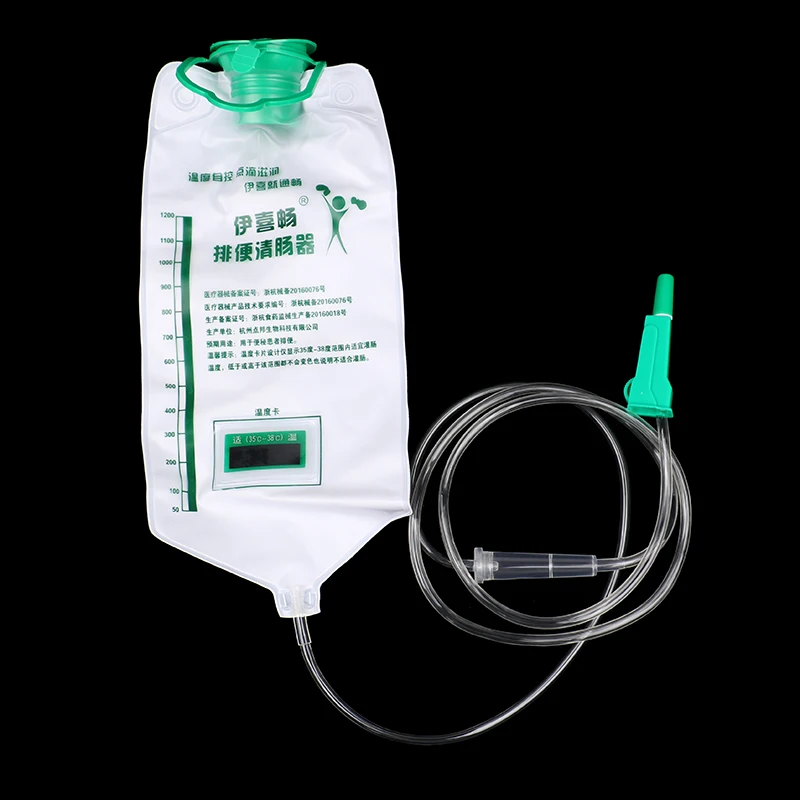 1200ML Spa Coffee Enema Bag With 10pcs Tube Bowel Detoxification Colon Hydrotherapy Device Home Enema Intestinal Flushing Bags