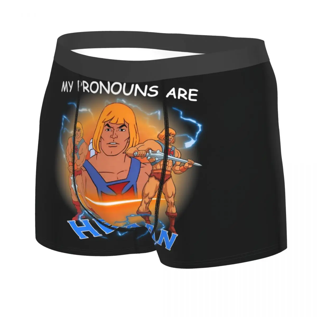 My Pronouns Are He Man Men Boxer Briefs Underpants Masters Of The Universe Highly Breathable Top Quality Birthday Gifts