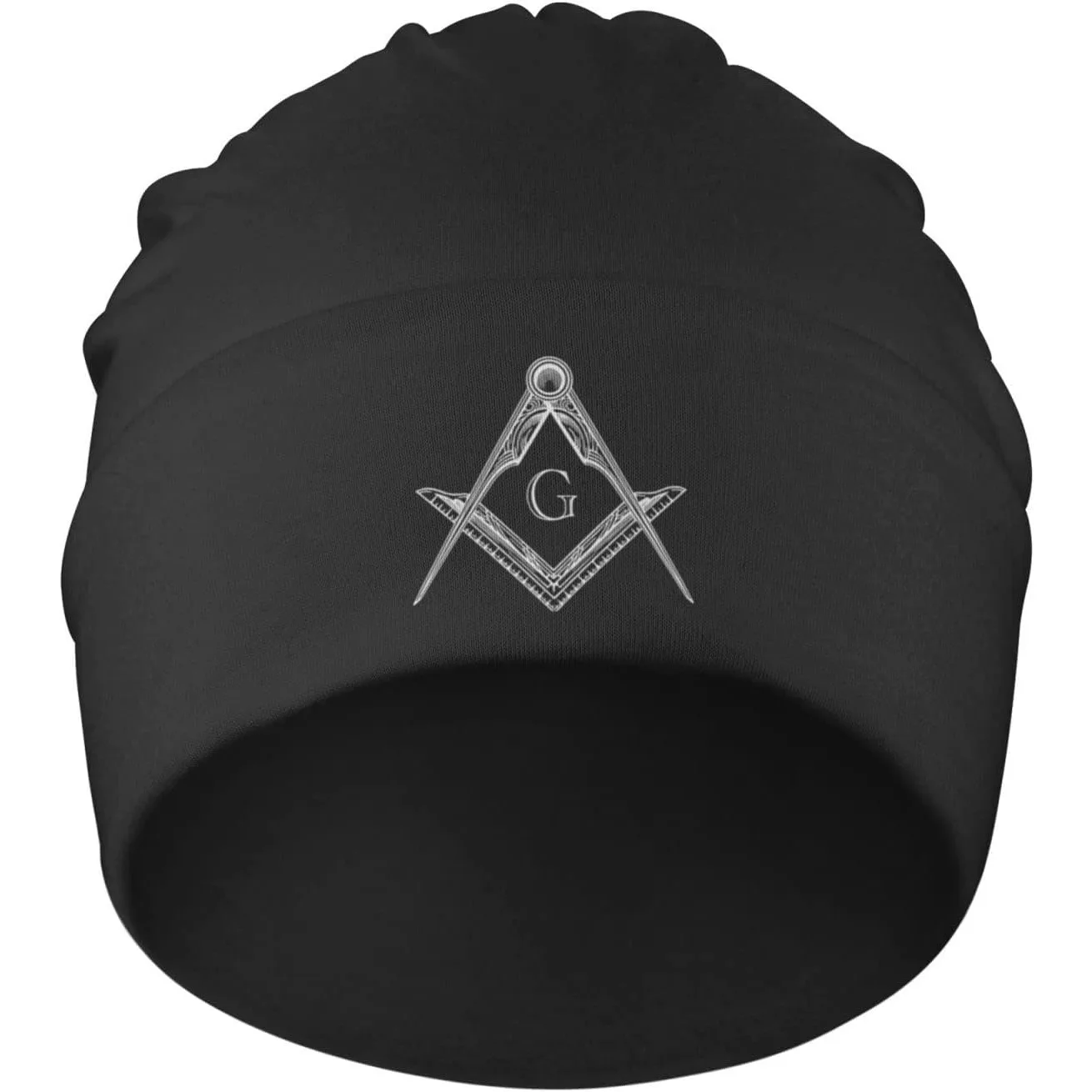 Freemason Symbol Square Compass G Lodge Masonic Funny Beanie Hat Skull Sleep Cap Knit Sleeping Hat for Men Hedging Hat Black