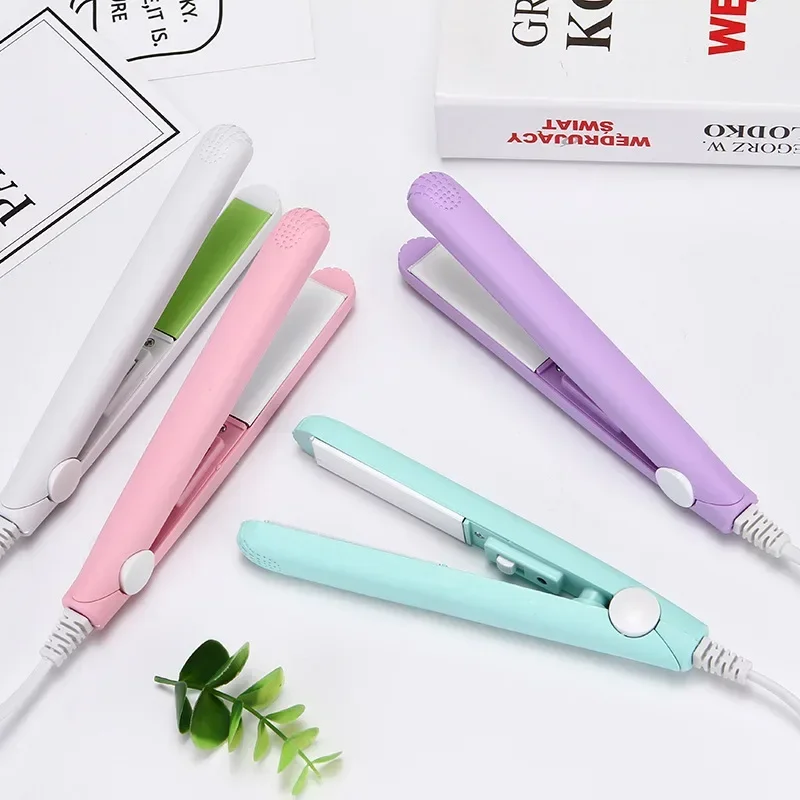 1PC Portable Mini Hair Straightener Curling Iron Ceramic Straightening Styling Tools Curling And Straightened Dual-use Splint