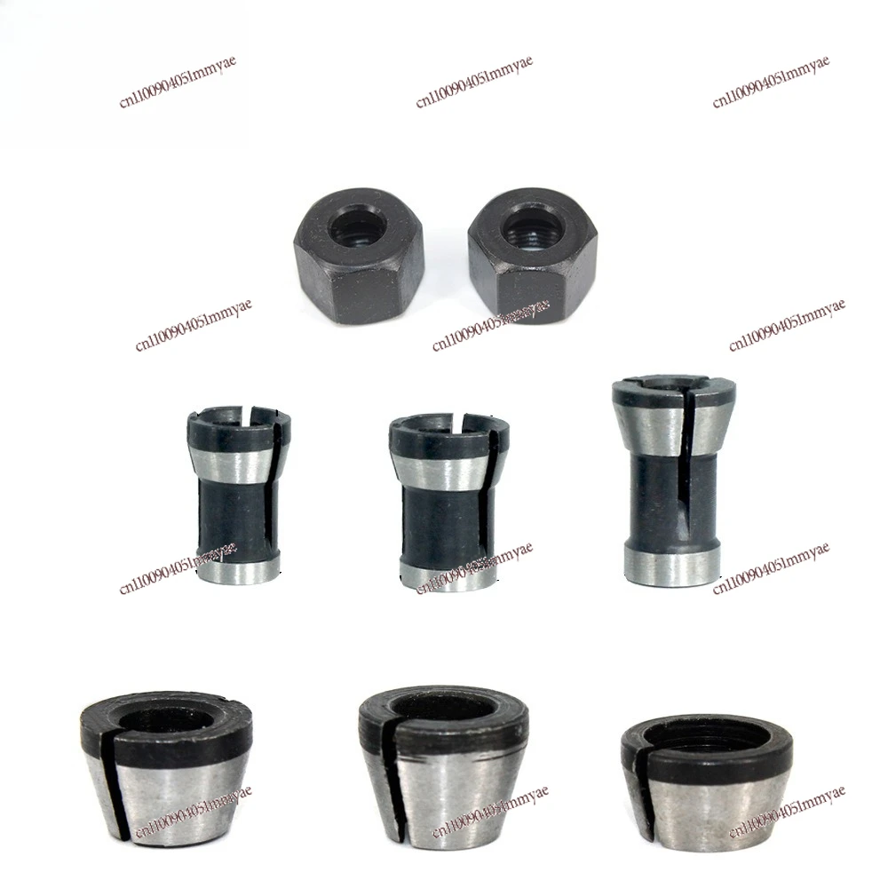 

8 Piece Set, Trimming Machine Chuck Accessories Conversion Sleeve, Head, Milling Cutter Accessories Jacket 6mm1/4 8mm