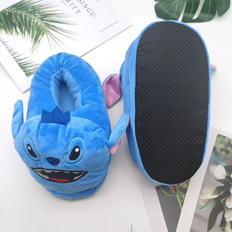 Disney Stitch Plush Cotton Slippers Cute Anime Peripheral All-inclusive Indoor Home Slipper Winter Warm Shoes Birthday Gifts New