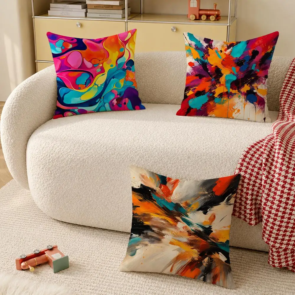 Colorful Abstract Hot Sale Cushion Cover Pillow Cover Decorative Throw Couch Home Decor for Living Room Sofa