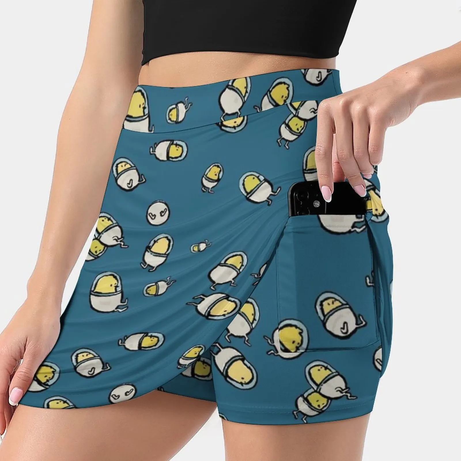 

Space Chicks Women's skirt With Hide Pocket Tennis Skirt Golf Skirts Badminton Skirts Running skirts Chicks Birds Space Suit