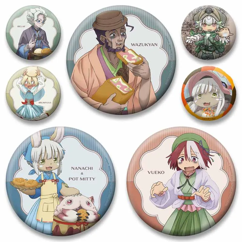Cute Anime Made in Abyss Soft Button Pins Cartoon Character Cosplay Brooch Fantasy Manga Round Badge Backpack Hat Accessory Gift