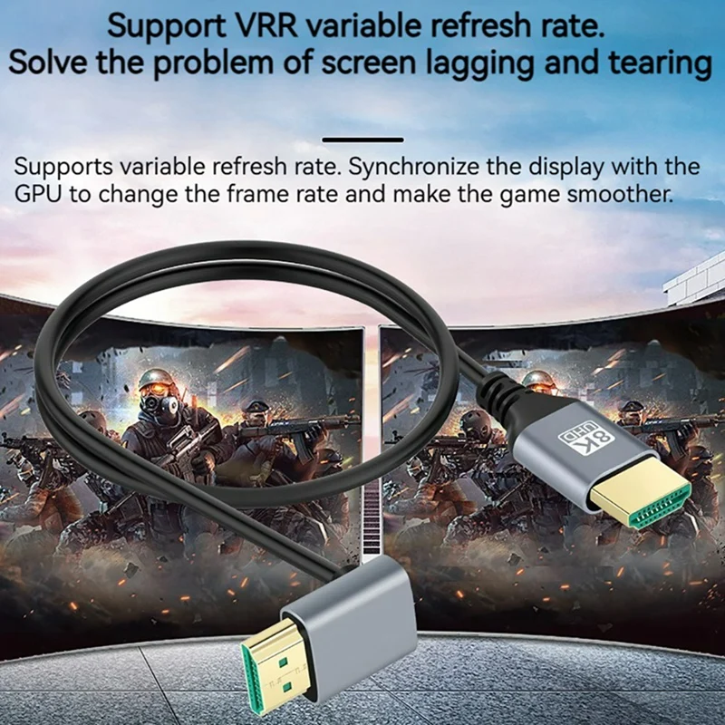 SCLS HDTV 2.1 8K локоть Многофункциональный совместимый интерфейс HD Портативный линейный дисплей Компьютерная приставка ТВ-кабель