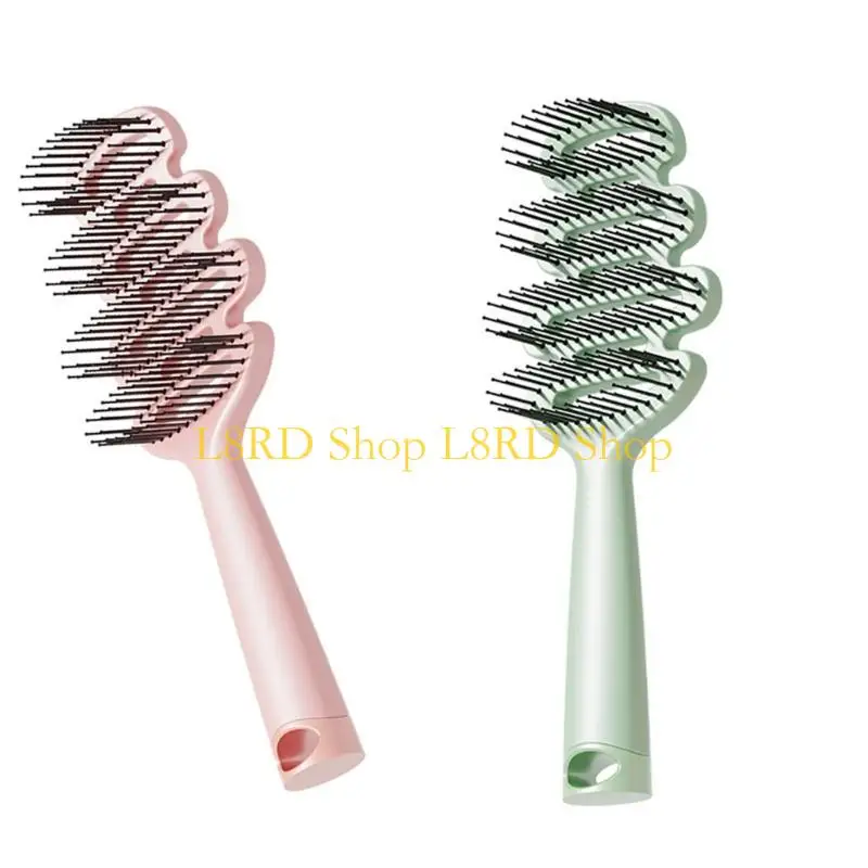 L8RD Children Hollow Massage Comb Rolling Tip for Scalp Relaxation Hollow Bristles Hair Comb Detangling Hair Brush for Kids
