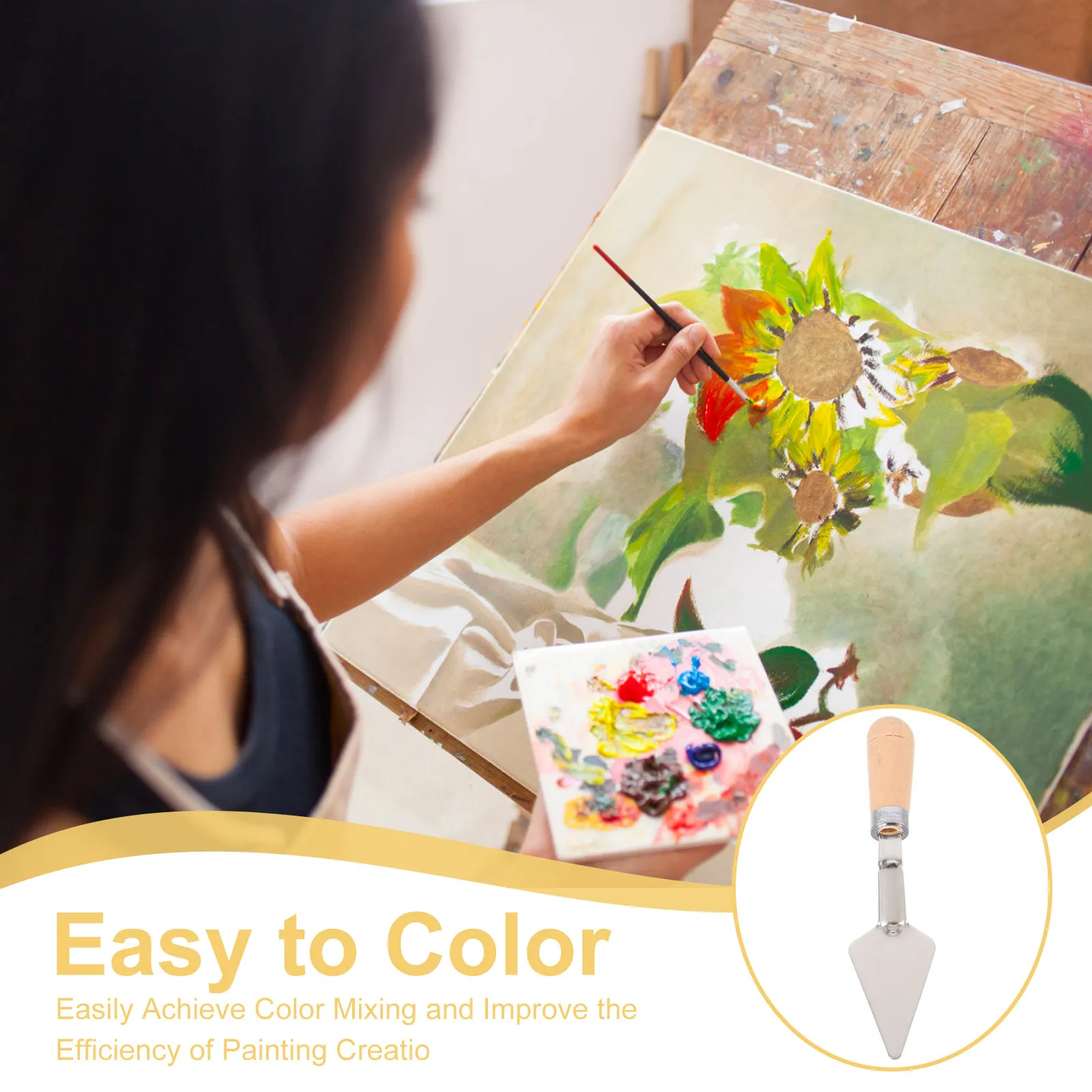 8Pcs Art Palette Knife Set Stainless Steel Spatula Knives with Ergonomic Wood Handles Ideal for Oil Acrylic Painting Mixing