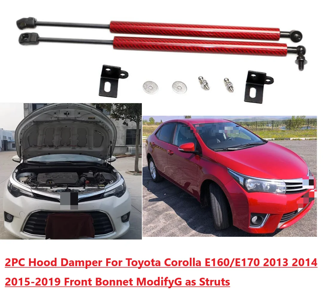 

2PC Hood Damper For Toyota Corolla E160/E170 2013 14-2019 Front Bonnet Gas Struts Lift Support Shock Damper Accessories Absorber