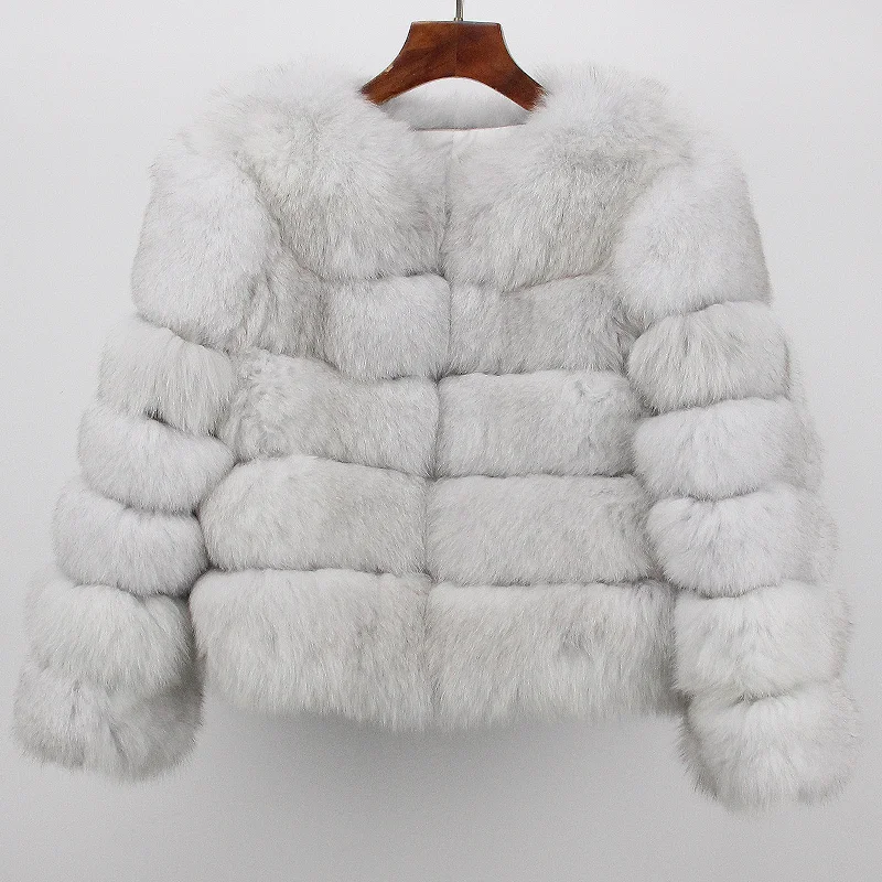 Real Fox Fur Coat Winter Jacket Women Natural Fox Fur Raccoon Outerwear O-neck Thick Warm Luxury Female Streetwear New Fashion