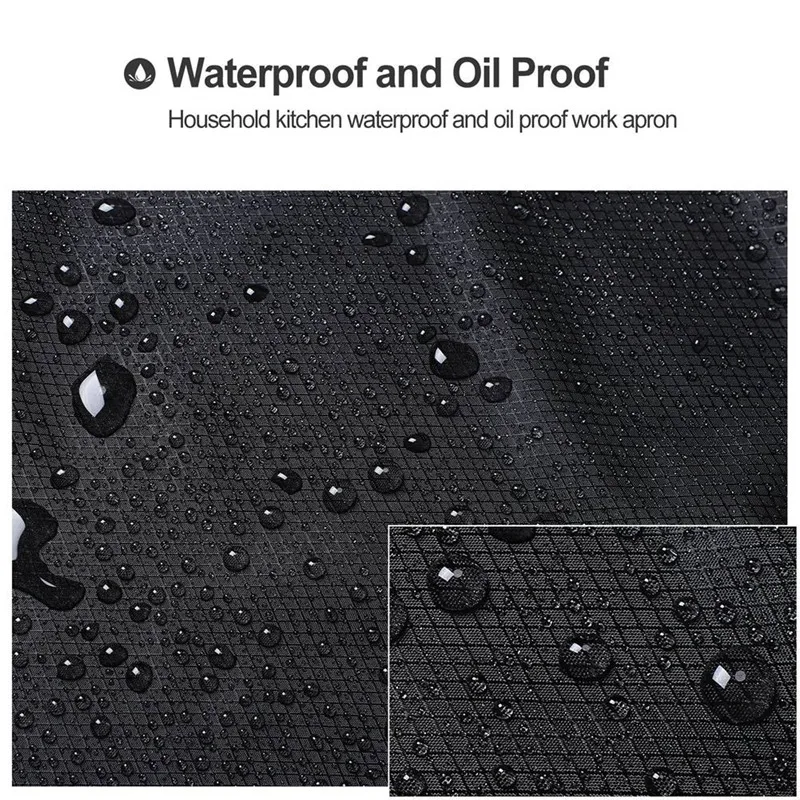Avental de cozinha à prova d'água, 2 peças, à prova de óleo, chef de cozinha, com alça de pescoço ajustável