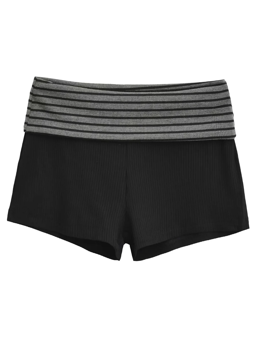 Casual Stripe High Waist Short Pants Women's Outerwear 2025 New Slim Straight Tube Base Layer Super Short Pants Breathable
