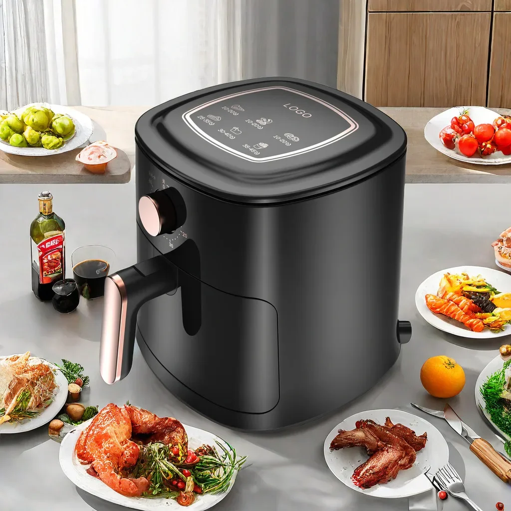 Multifuncional Oil-Free Knob Control 4L Deep Silver Crest Smart Air Frier Digital Electric Air Fryer