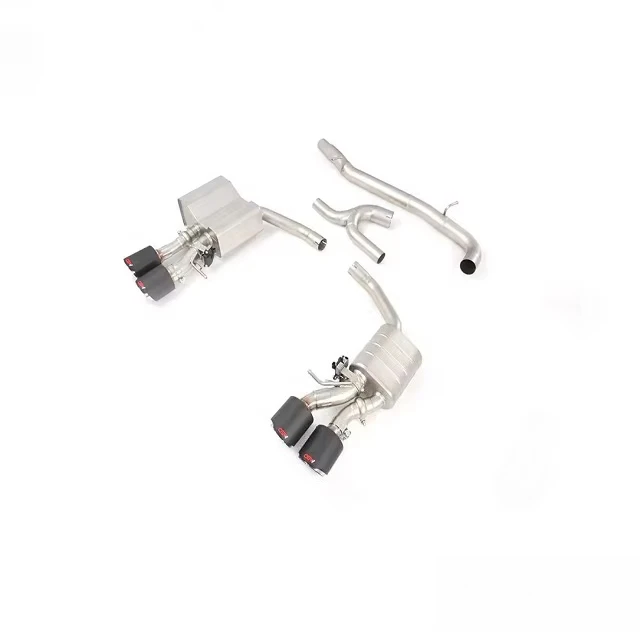 Adjustable Valved Cat‑Back Exhaust Muffler Piping With Carbon‑Fiber Tips Suitable For Volkswagen MK8 R 2.0T Variant 2022+