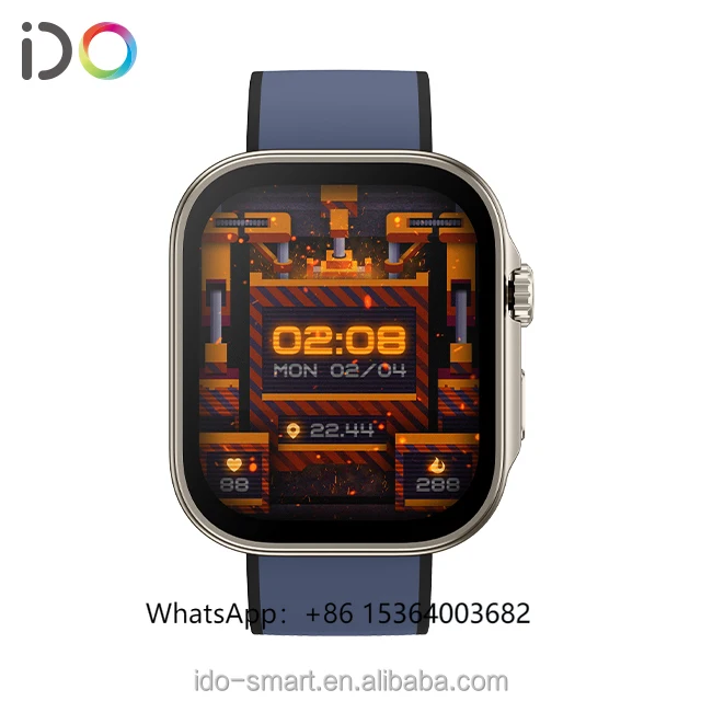 

TJXL-New 1.99" AMOLED Fashion Smart Watch 3ATM Waterproof BT Call 350mAh Battery Blood Oxygen Health Multi-sport Mode for IOS&An