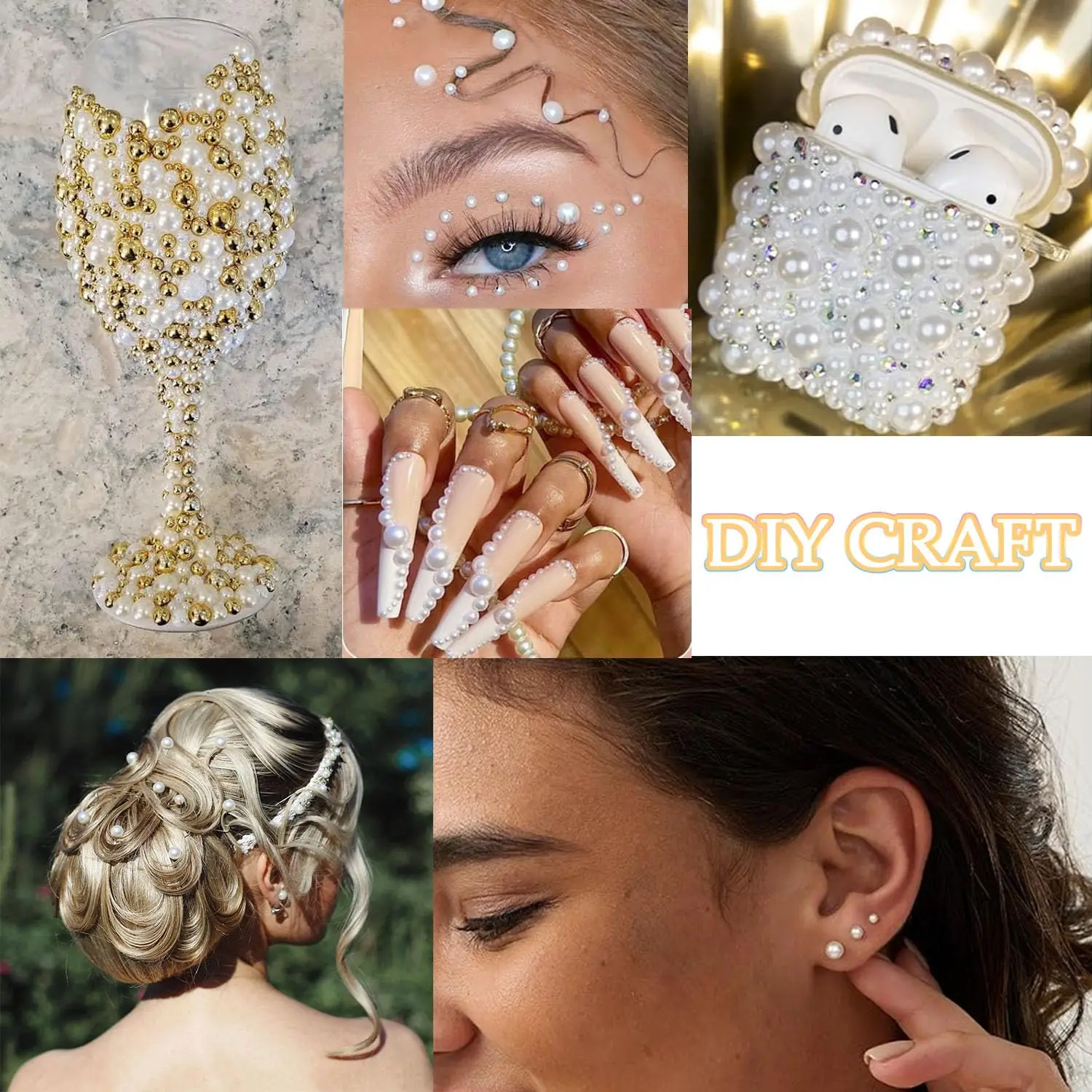 1 boîte 3800 pièces 3D Flatback perle breloques demi-rond Nail Art perles or perles breloques ongles conception ongles bijoux artisanat bricolage décoration