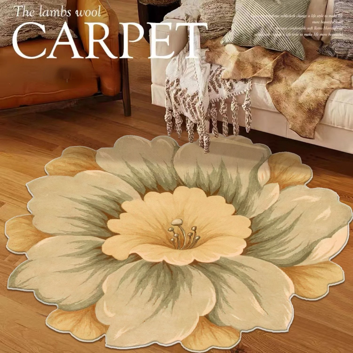 Modern Flower Carpet Living Room Decoration Home Large Area Rugs Bedroom Girl Room Decor Bedside Rug Anti-skid Entry Door Mat