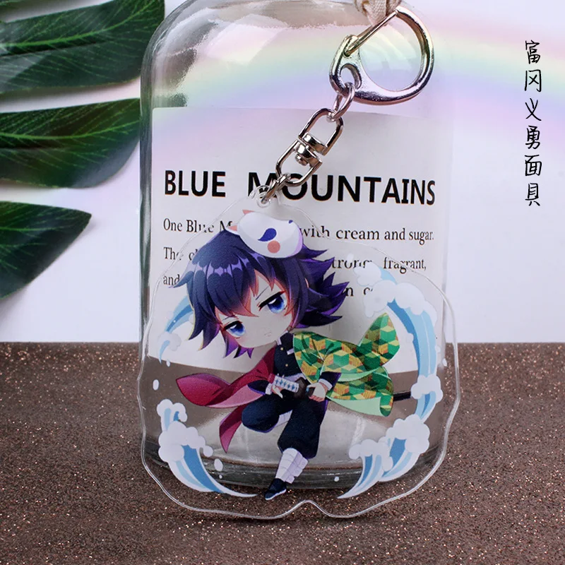 Anime Tomioka Giyuu Rengoku Kyoujurou Kibutsuji Muzan Tokitou Muichirou Acrylic Keychains Kanroji Mitsuri Keyring Pendant Figure