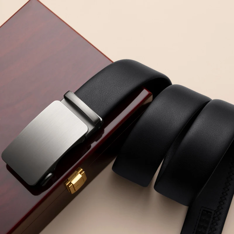 أزياء الرجال حزام جلد طبيعي التلقائي مشبك قابل للتعديل حزام السقاطة حزام البنطال الجينز حزام رسمي