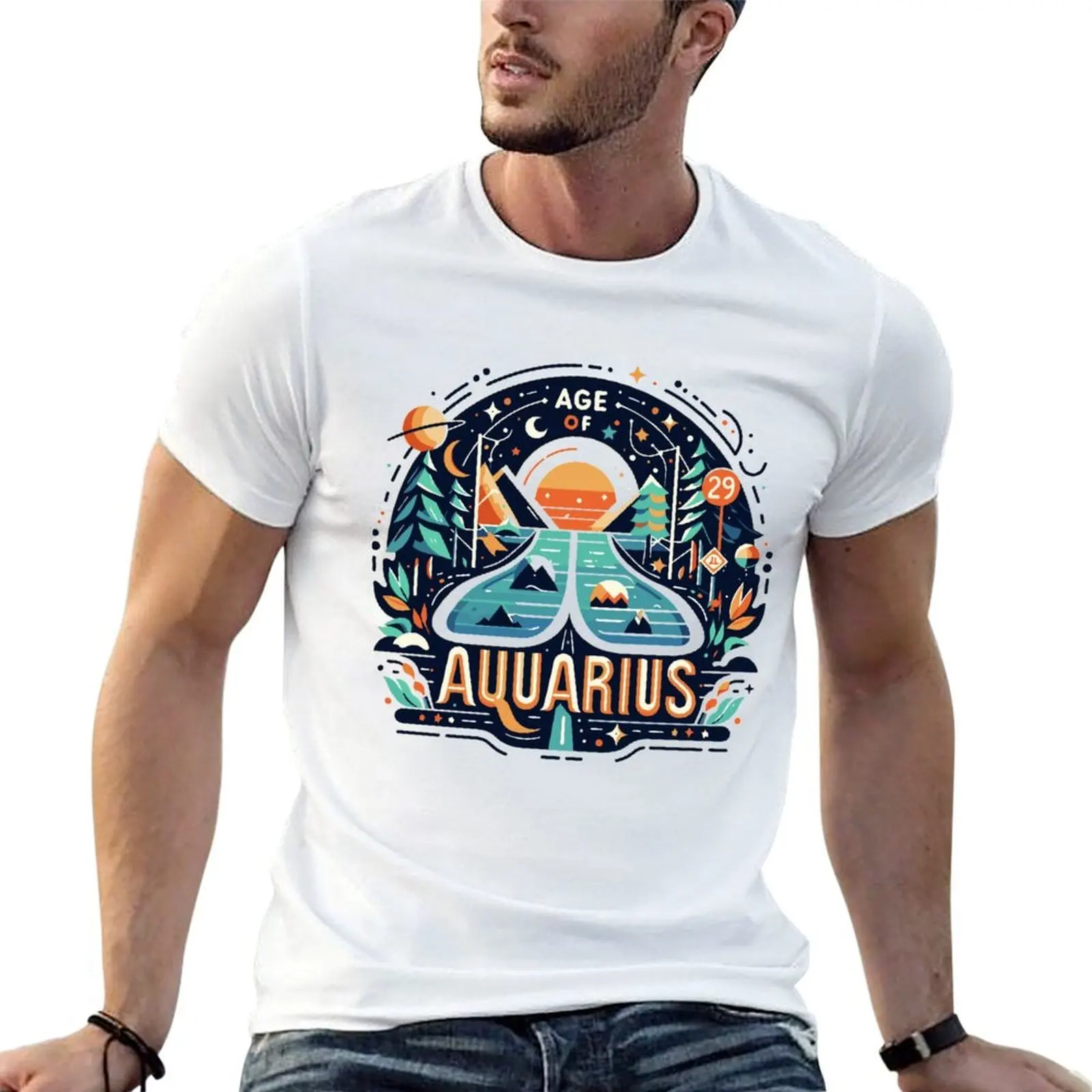the Age of Aquarius T-Shirt men t shirt cotton 100% man t shirts cotton t shirt personalised T-shirt