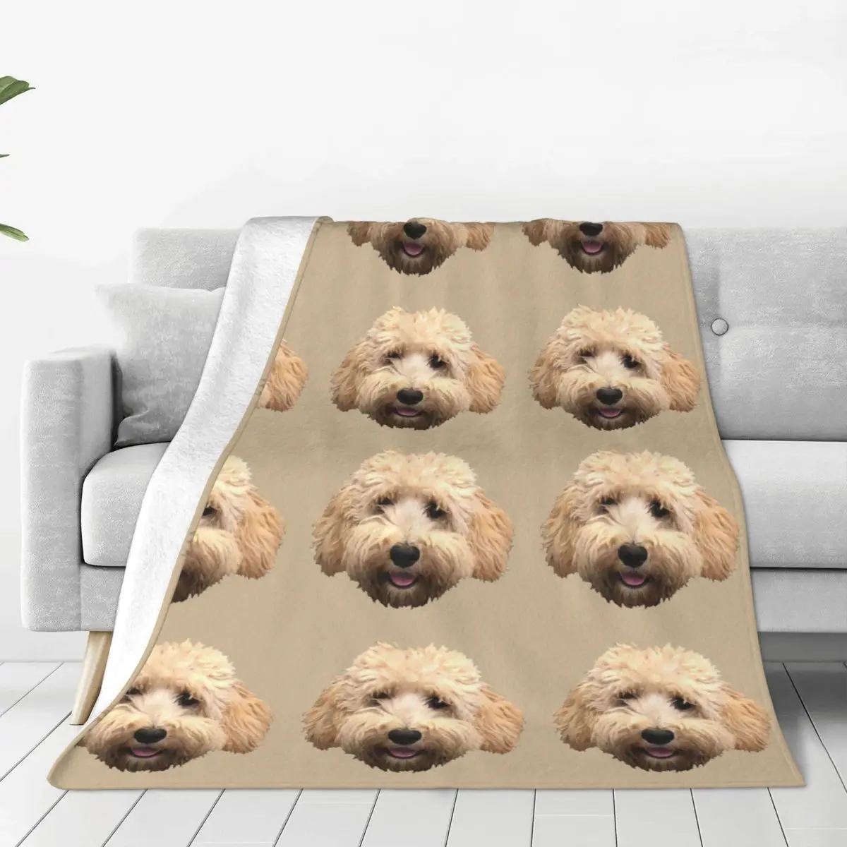 Rosie The Goldendoodle Grey Blanket Soft Warm Flannel Throw Blanket Cover for Bed Living room Picnic Travel Home Sofa