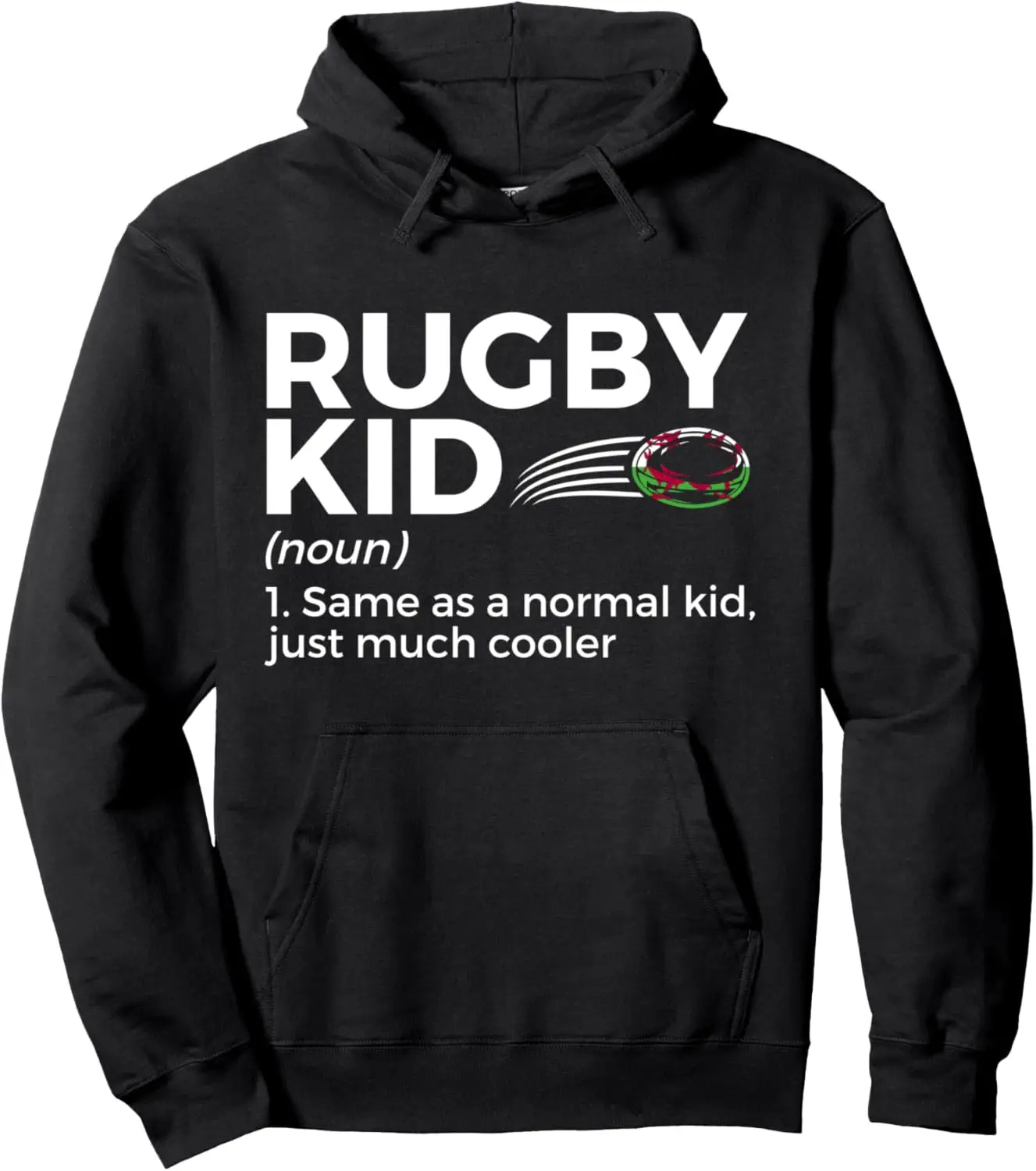 Rugby Kid Definition Wales Flag for  Players Pullover Hoodie Unisex Spring and Autumn Sweatshirt Footwear