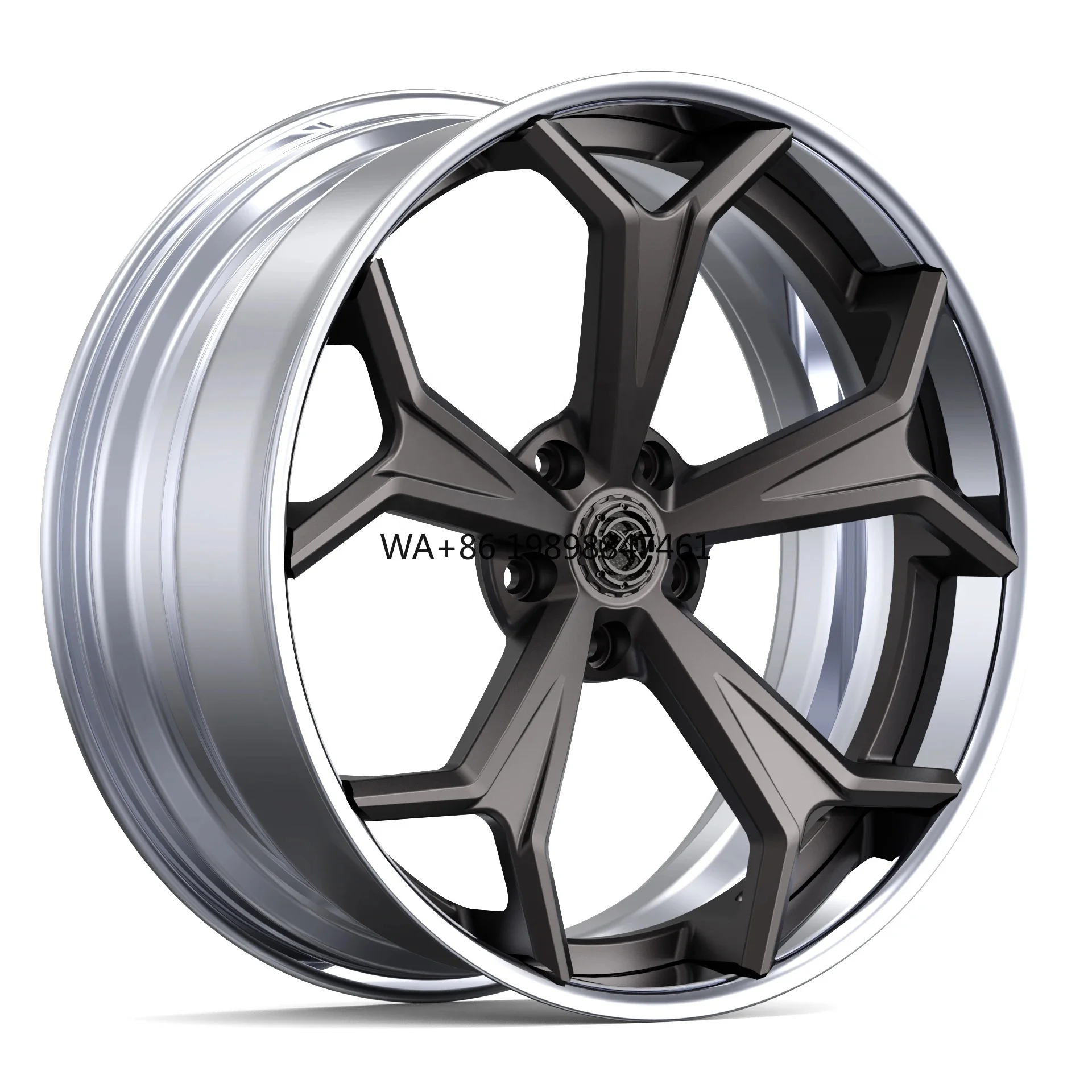 

New Custom Luxury Aluminum Alloy Deep Dish Forged Wheels 2pcs Five Spoke Design 40mm ET 98mm PCD for for Porche for