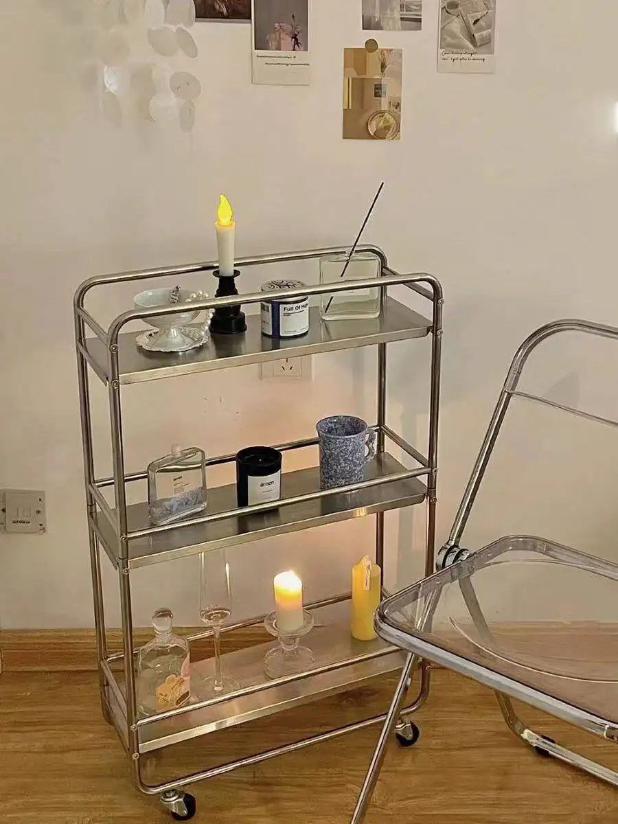 

Storage Cart Multifunction High Capacity Save Space Freestanding Storage Movable Floor-Standing Rolling Vertical Shelf