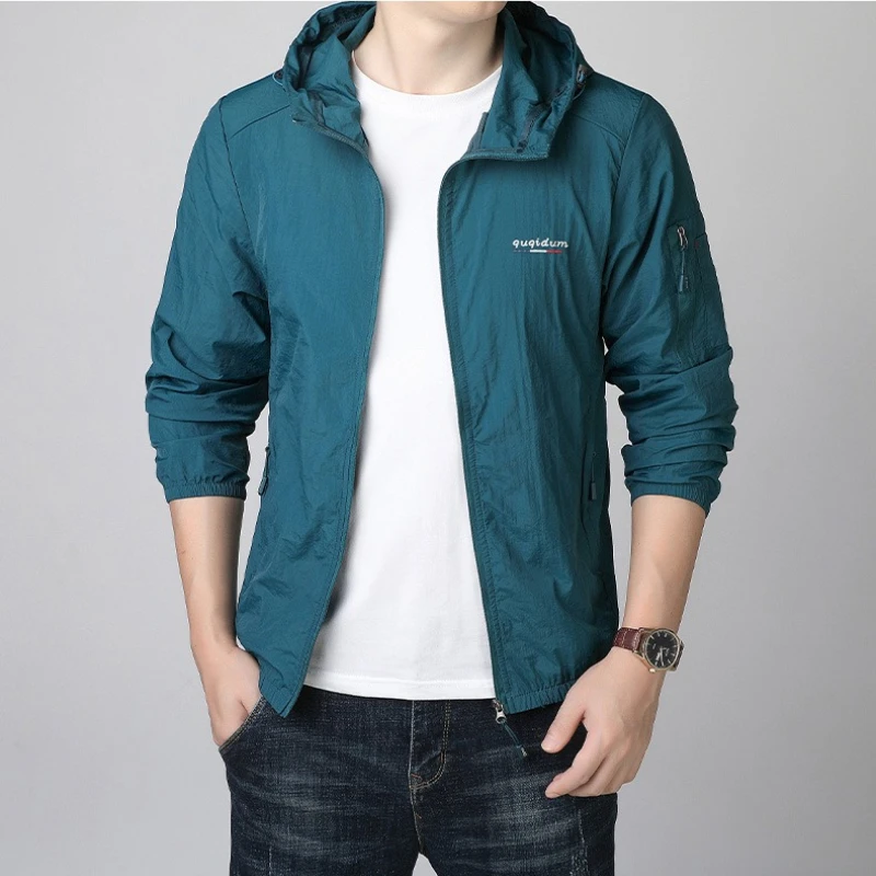 Men's Summer UPF90+ Sun Protection Jacket Ultra-Light Thin Skin Coats Men Breathable UV Proof Fishing Ice Silk Sunscreen Coat