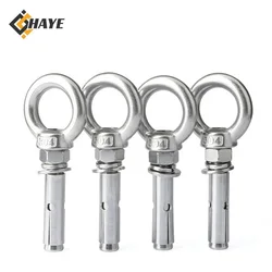 304Stainless Steel Sleeve Anchor Concrete Expansion Eye Bolt Installation Artifact Hook Long Universal Ring Expansion Screws