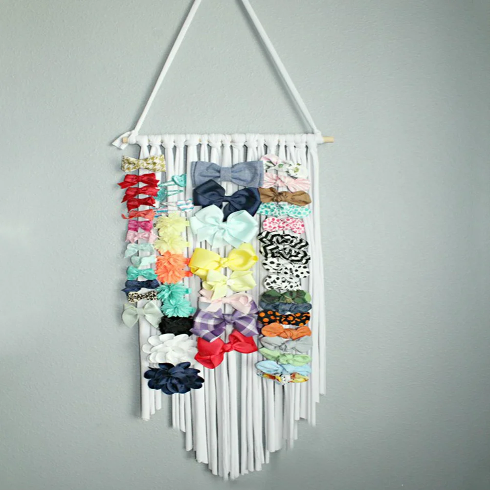 

Hair Clips Holder White Multi-Function Girls Hairpin Storage Belt Barrette Organizer Hair Bow Holder Barrette Organizer