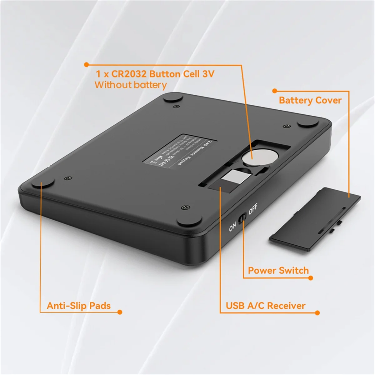 Teclado numérico inalámbrico GOB-oRechargeable con doble Bluetooth, teclado numérico externo de 35 teclas, datos del teclado