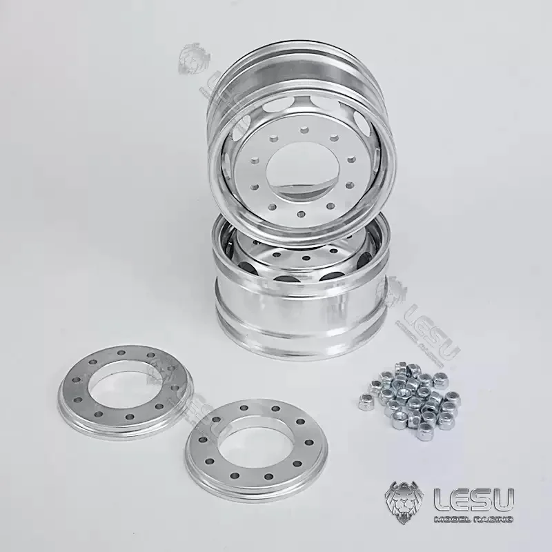LESU W-2043-C 1/14 Aluminiowa oś kołnierzowa do ciężarówek z 10 otworami Owalna piasta przedniego koła Odpowiednia do ciągnika siodłowego Tamiya lub do majsterkowania