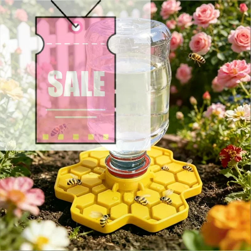 Bee Water Feeder With Perch Safe Honeybee Drinking Station For Garden Patio Beekeeping Supplies, Small-Hole Honeycomb Tray