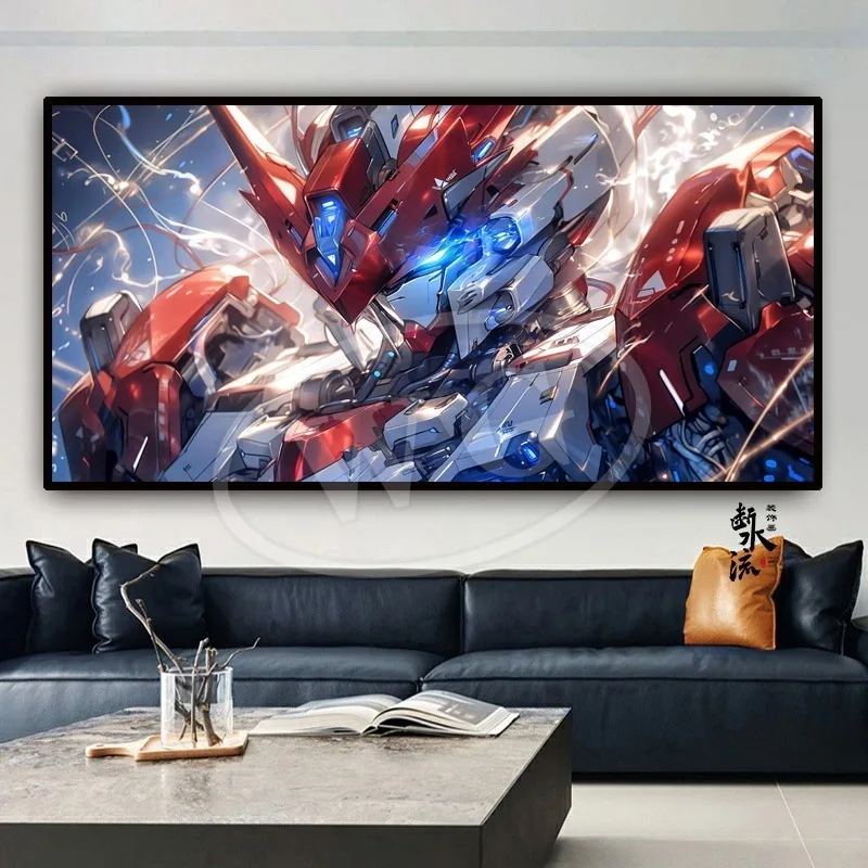 Gundam Hanging Paintings Attack Free Unicorn Mobile Warrior Poster Boys' Room Anime Decoration Painting Bedroom Mech Mural