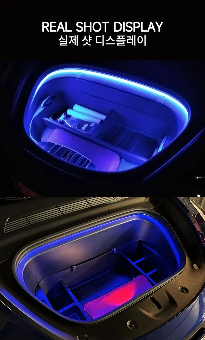 For Tesla 2013-2021 Model 3 Model Y X S Car Front Trunk Intelligent Light Bar 12 V LED Lamp Tube Interior Decorative Accessories