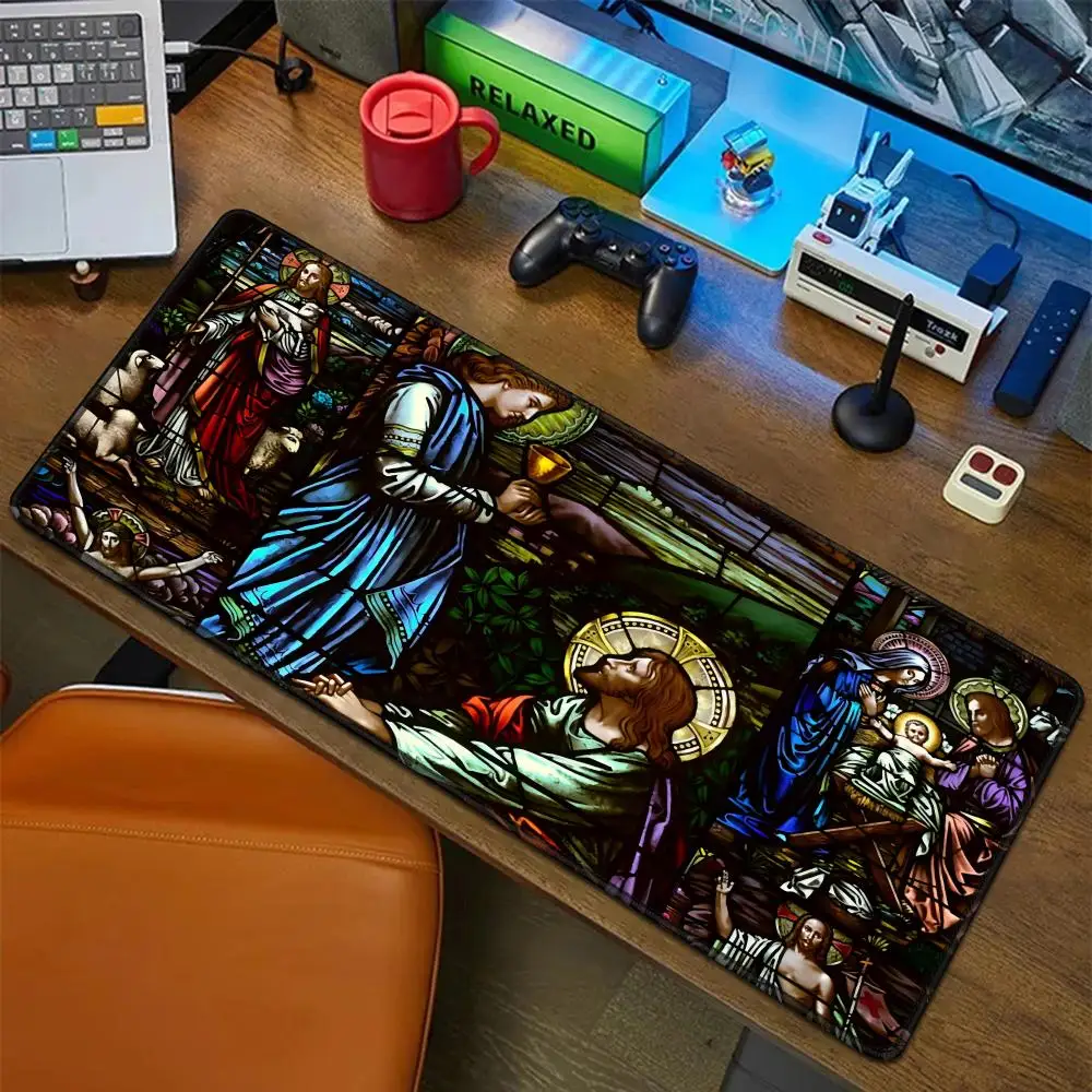 

Religious Art Mouse Pad Rubber Mat Laptop Xxl Mousepad Notebook Gamer Computer Table Gaming Accessories