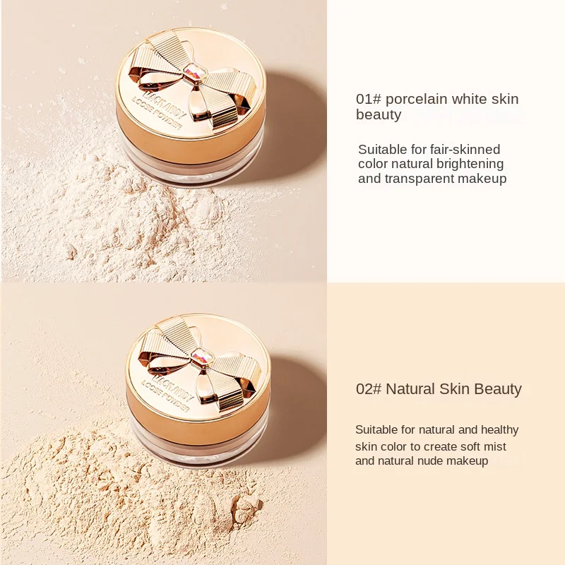 Bow Light Silky Air Finishing Powder Concealer Oil Control and Waterproof Sweat-Proof Not Easy to Makeup Face Powder