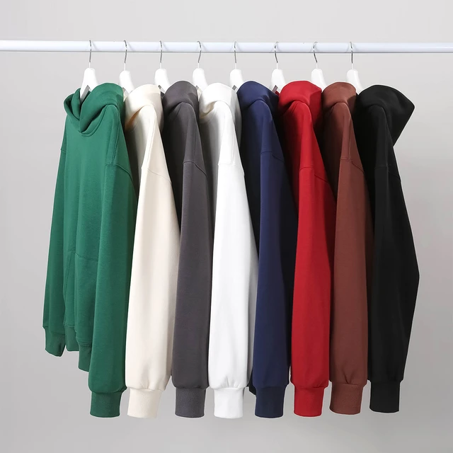 16.9oz 480gsm Heavy Weight Cotton Plus Velvet Hooded Sweater Men 