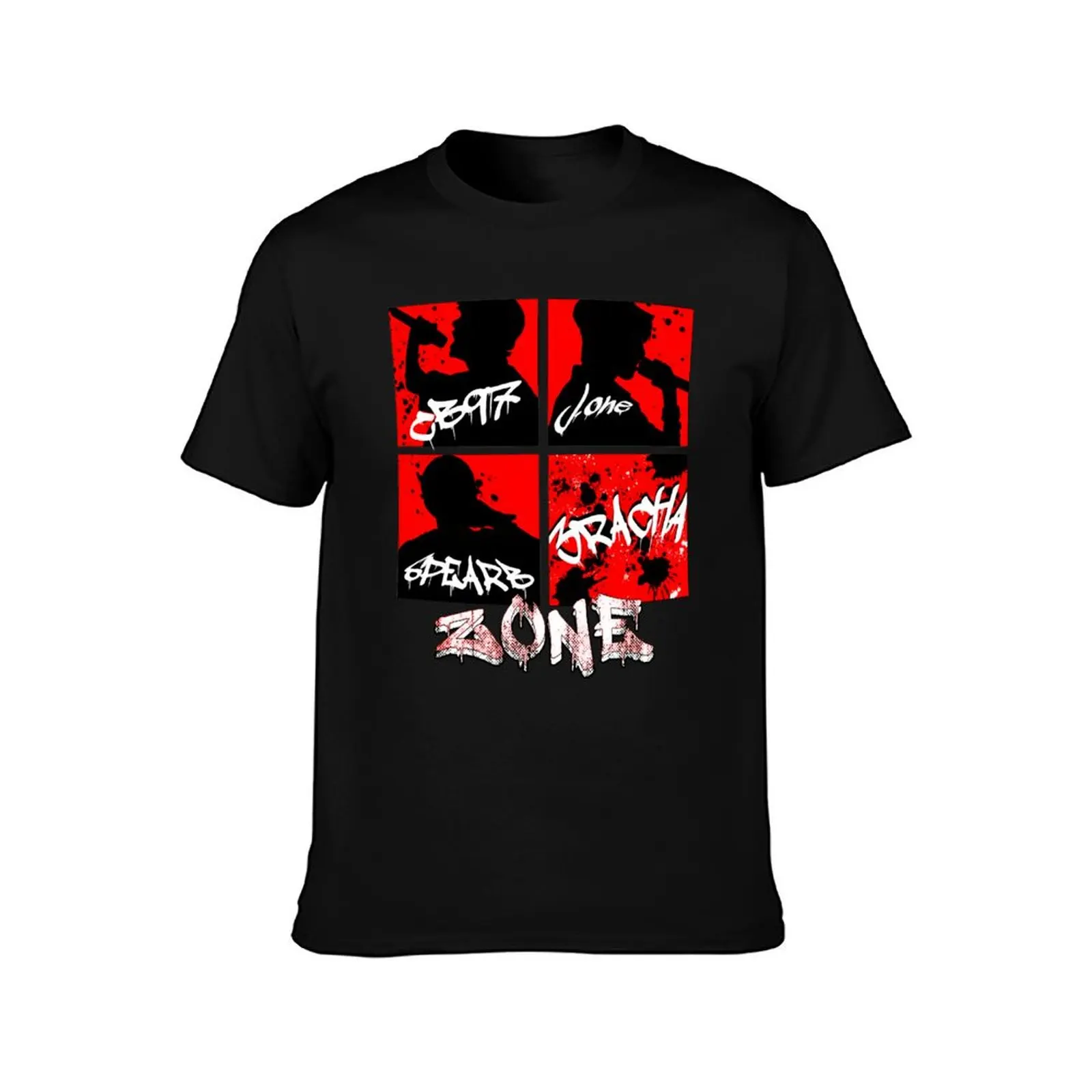 3RACHA ZONE Silhouettes T-Shirt Plus Size Basic Short Sleeve Top T-Shirt