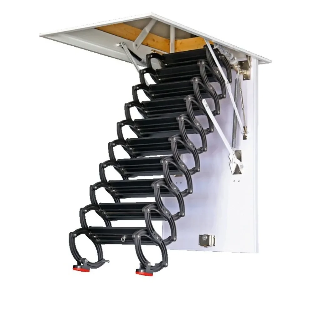 Attic retractable ladder household folding ladder lifting invisible compound electric indoor retractable ladder thickening