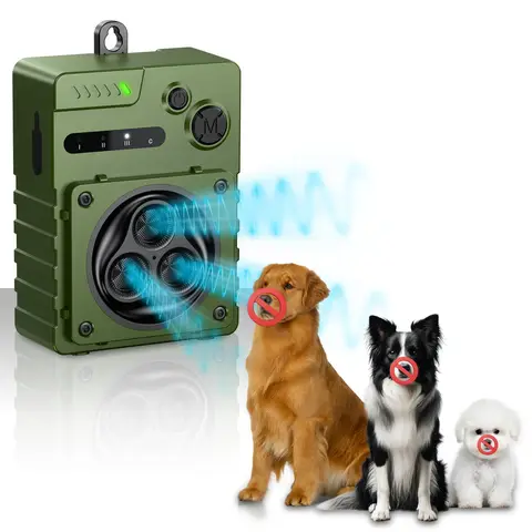 PuPoPan Bark Repellent Automatic Ultrasonic Dog Anti-Bark Device Rechargeable High Power Indoor & Outdoor Dog Barking Stopper
