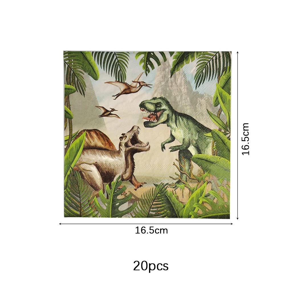 Vajilla desechable con temática de dinosaurio, plato de papel, taza, decoraciones para fiesta de cumpleaños, Safari, jungla, suministros para Baby Shower