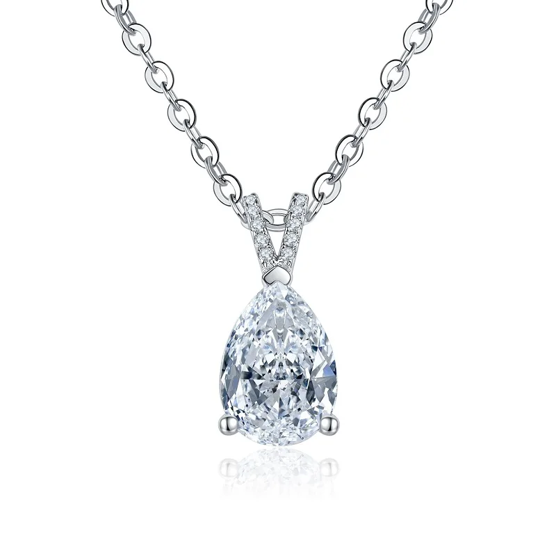 

Apaison 2.5 ct Moissanite Necklace Pendant For Women 925 Sterling Sliver Office Style Jewelry Gift