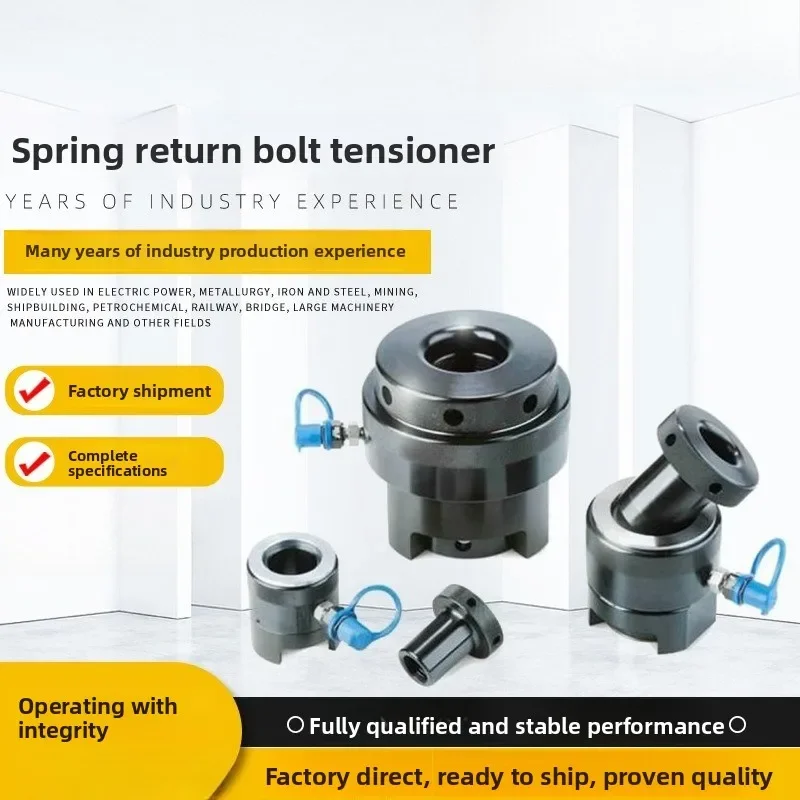 Spring return bolt tensioner, hydraulic nut remover, hydraulic pretensioner