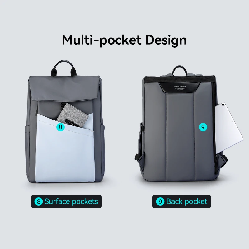 Markryden Urban Fashion Rolltop Backpack 20L Water Resistant 15.6 Inch Laptop Backpack For Work Travel