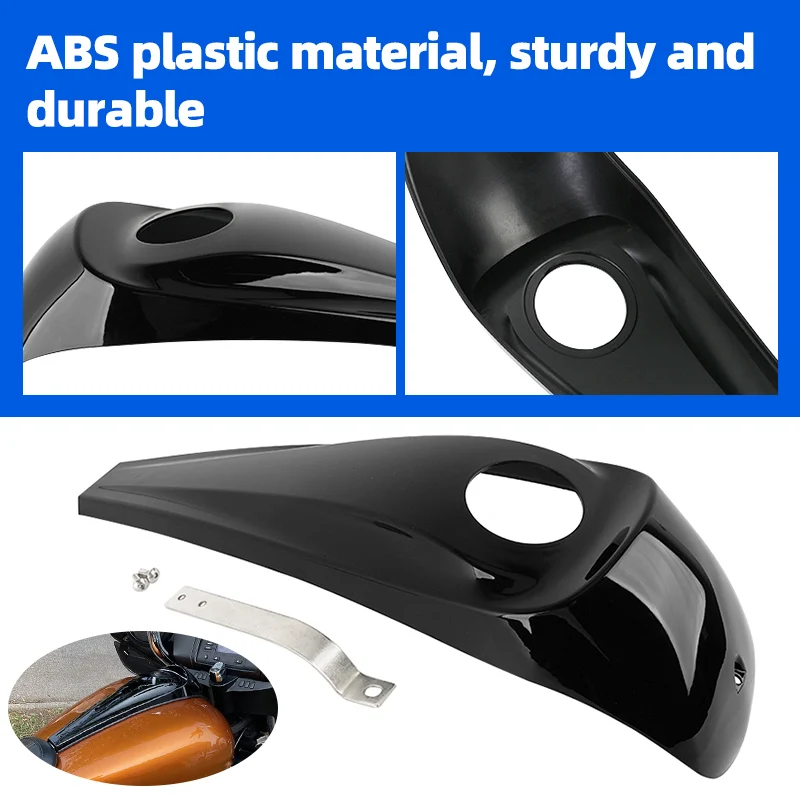 Motorcycle Oil Gas Cover Cap Smooth Dash Fuel Tank Console Trim Panel For Harley Touring Electra Glide Street FLHT FLHX 08-23