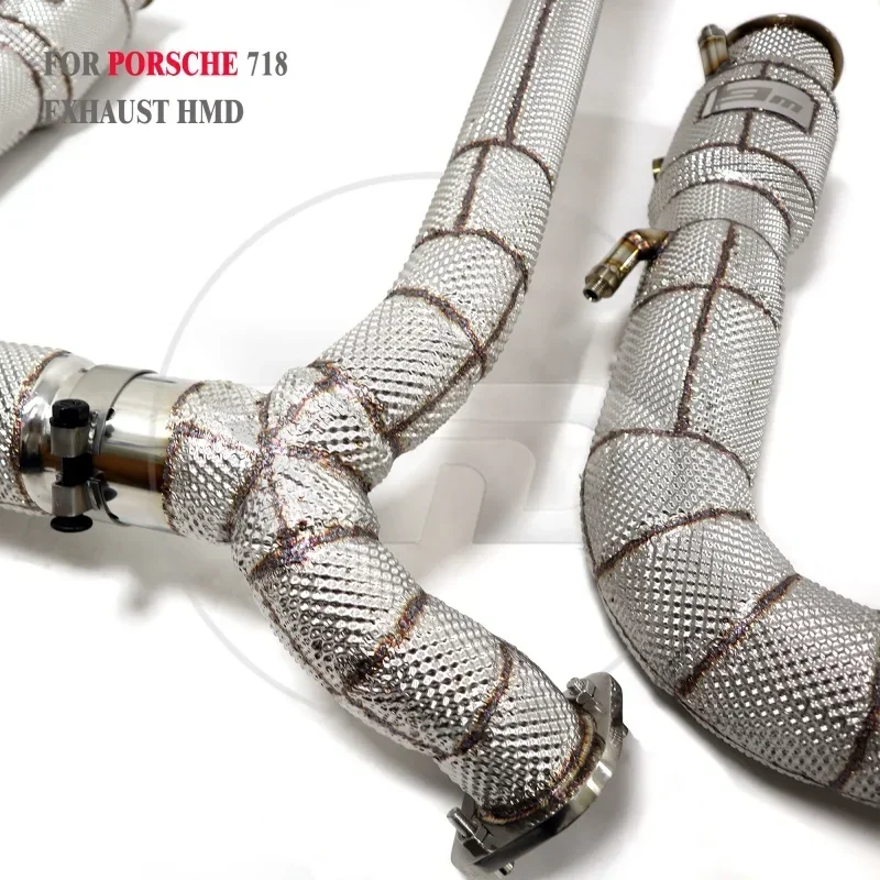 Abschnitt High Flow Rohre Abzweig Fallrohr Auspuffrohr mit für 718 Cayman Boxster 982