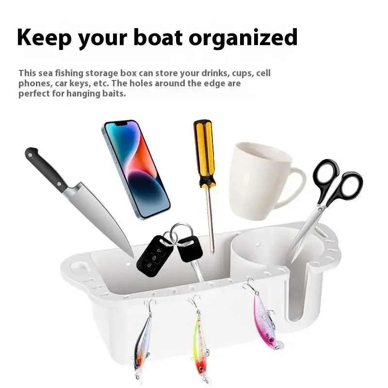 Marine Storage Caddy Box Can Cup Holder Yacht Pontoon Fishing Cabin Storage Tray Bracket Organizer Storage Tools